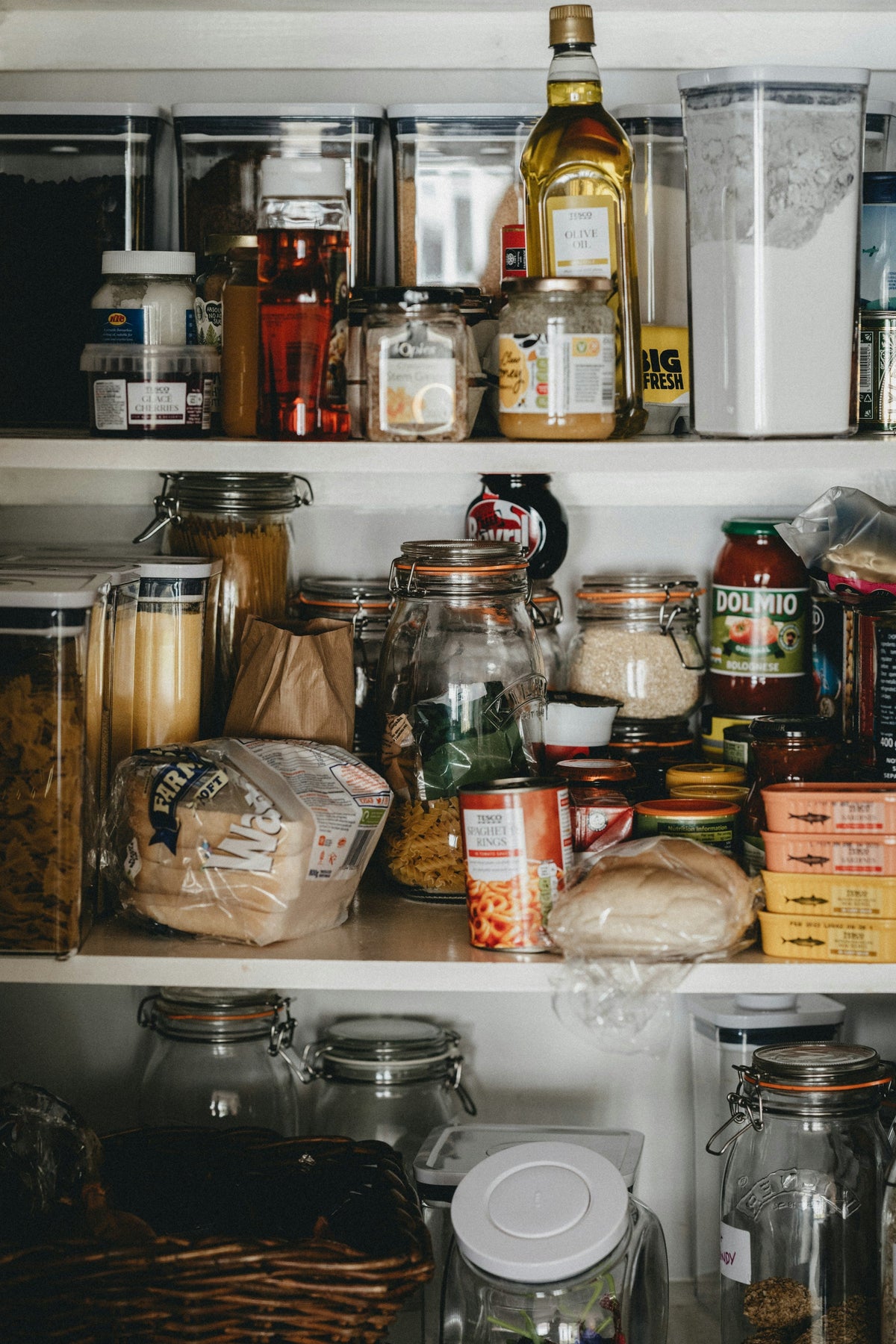 A pantry filled with kitchen ingredients