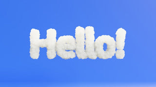 The word hello in cloud form